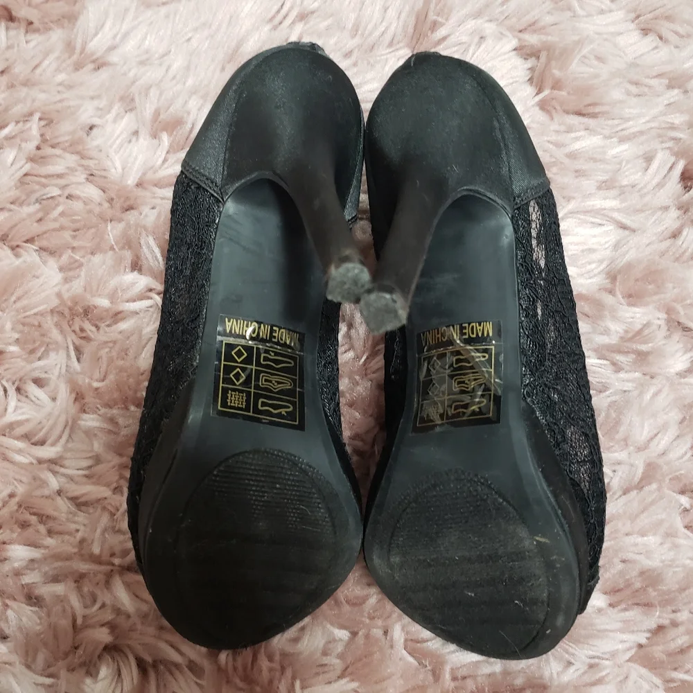 Black Lace AYAEL9 Michaelangelo Heels - Picture 7 of 11